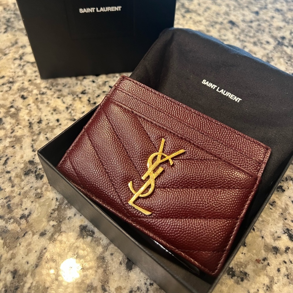 YSL Card Holder Gold Hardware
